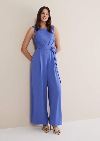 Phase Eight Elaina Blue Wide Leg Jumpsuit Blue Australia | BJ6487531